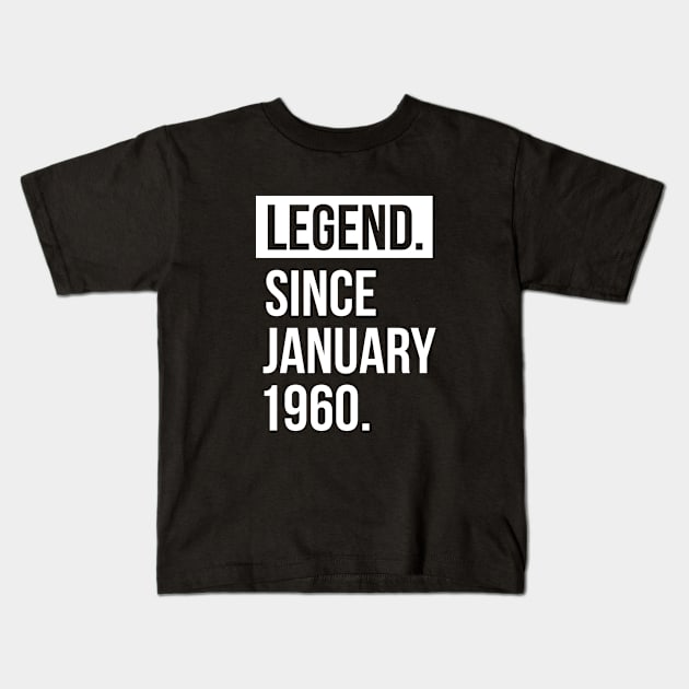 1960 January 59 years old birthday Kids T-Shirt by hoopoe